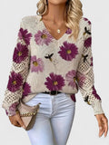 Nia | Floral Sweater with V-Neck - Elegant and Comfortable