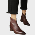 Sam | Medium Heeled Material Boots with Modern Cut