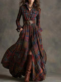 Sara – Retro Check Maxi Dress